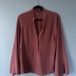 Lulu's Pink Mandarin Collar Relaxed Blouse Size M Photo 0