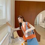 Boutique Korean Vintage Floral Knitted Sweater Vest Photo 3