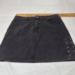 PacSun  Los Angeles Black Denim Jean Skirt Size 28  Cotton Women with side laceup Photo 6