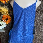 Doe & Rae ✅3/$30✅ NWT Blue Embroidered Sleeveless Corset Side Tie Tank Blouse | MEDIUM | Photo 7