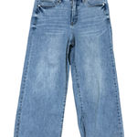 OAT New York High Rise Wide Leg Cropped Jeans Frayed Hem Size 29 Photo 0