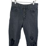 Free People Blossom High Rise Distressed Rigid Jeans in Black Size 27 Photo 6