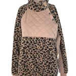Abercrombie & Fitch Asymmetrical Snap Up Fleece Animal Print Photo 1