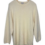 H&M  Cream Sparkle Knit Sweater Long Sleeve Crew Neck Shimmer Women Size Medium Photo 0
