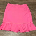 Larry Levine Pleated Mini Pencil Linen Blend Skirt Pink Size 10 Photo 1