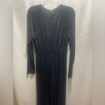 Rae Republic Women’s 1X Black Pleated Wide Leg Jumpsuit Long Sleeve Photo 4