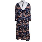 Navy Floral Dress Size XL Zara Floral Wedding Guest Dress Photo 1