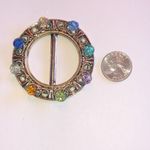 Multicolor Beaded Circular Boho Belt Buckle Blue Photo 2
