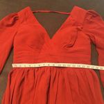 Long Sleeve Chiffon Rust Color V Photo 7