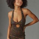 Urban Outfitters  Size Large Halter Mini Dress Shimmer Sequin Party Photo 2