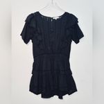 Love Shack Fancy  Natasha Black Swiss Dot Eyelet Cotton Mini Dress Size XL Photo 11