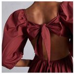 Anthropologie NWT Forever That Girl  Scalloped Mini Dress Rusty Brown size Medium Photo 3