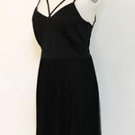 Francesca's Pleated Black Strappy Dress Photo 1