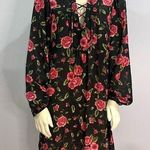 Emma & Michelle Emma & Michele long sleeve black floral dress with pockets size medium Photo 0