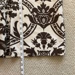 Loft Linen Cotton Pencil Skirt Patterned Mini Cream Black Size 10 Like New Photo 2