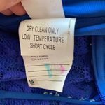 Mori Lee by madeline gardner Sleeveless Strappy Back Royal Blue Lace Dress Sz 10 Photo 14