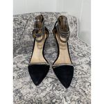 L.A.M.B. Suede Stiletto Studded Ankle Strap Heels in Black Size 81/2 Photo 2