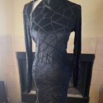 Black Plus Size Bodycon/ Mini/ Party/ Assymmetrical Zip Dress Black Photo 1