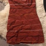 Forever 21 Burnt Orange Stripped Embroidered Dress Photo 1