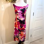 Trina Turk Alder Stretch Jersey Watercolor Bateau Neck Midi Dress Womens Sz 12🧡 Photo 7