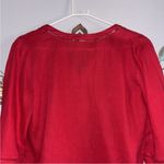 Lauren Ralph Lauren Womens Red Linen V Neck 3/4 Sleeve Blouse Size Small Photo 5