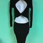 Windsor Ribbed Black Bodycon Dress Photo 3