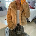 Apricot Faux Fur Jacket Tan Size XS Photo 0