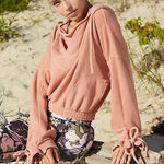 Women’s FP Movement Beige Ojai Tan Pullover Hoodie Sweatshirt size Small Photo 0