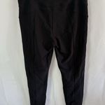 Athleta  Stellar Crop Pant L Black Stretch Knit Zip Pockets Mid Rise Athleisure Photo 6