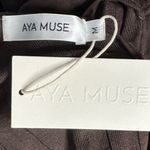 Aya Muse Chocolate Brown Silk Knit Maxi Dress w/ Scarf Size Medium NWT Photo 5