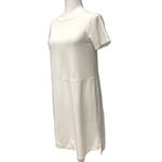 Eileen Fisher  T-Shirt Dress High Low Hem Short Sleeve‎ Stretch White Size Petite Photo 2