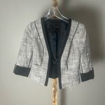 The Limited  Gray Plaid Cropped Blazer with Black Trim Size XS Photo 3
