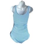 OUTDOOR OASIS BLUE AND WHITE STRIPED ONE PIECE SWIMSUIT Photo 2