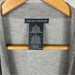 Chelsea & Theodore Fringe Trim Long Sleeve Grey Cardigan Size L Gray Size L Photo 2