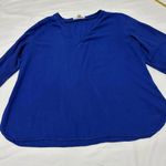 Michael Kors MK Blue Blouse Shirt Top 3/4 Sleeve Size M Medium Photo 6