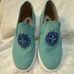 Karl Lagerfeld  Ryann Seafoam Suede Embellished Sneakers size 7.5 Photo 0