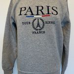 Paris Tour D'or Sweatshirt Gray Crew Neck Long Sleeve Pullover Sz M Size M Photo 0