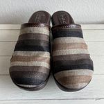 Born concept BOC s Neutrals Striped Linen Slip On Clogs Mules Photo 1