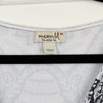 One World Women's M Blue White Paisley Floral Embellished Boho Tunic Top Photo 3