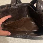 Brown crocodile print purse; no brand Photo 6
