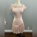 Donna Mizani  Off The Shoulder Lolita Blush Pink Mini‎ Dress Size Small EUC Photo 2