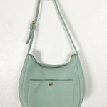 Stone Mountain Green Soft Leather Adjustable Strap Zipper Closure Shoulder Bag Photo 0