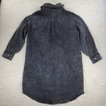 Oli & Hali Gauze Shirt Dress Medium Charcoal Gray Lagenlook Oversized Buttons Photo 4