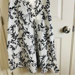 ZARA  ZW COLLECTION BLACK WHITE FLORAL PRINT PUFF SLEEVES MIDI DRESS L Photo 6