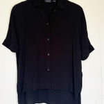 & Other Stories & OTHER STORIES Black Button Down Shirt Short Sleeve Relaxed Fit Black 2 Photo 0