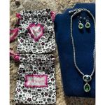 Brighton  EMERALD ISLE Green Blue Swarovski Crystal Necklace and Earrings Lot 2 Photo 11