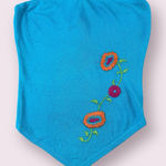 Guess Vtg Y2K 2000's Strapless Bandana Tank Tube Top Embroidered Blue NWT Sz M Photo 0