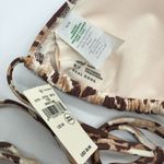 Aerie Triangle Bikini Swim Top Wrap String Ties Leopard Print Brown Size M Photo 2
