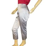 White House | Black Market SILVER SATIN STRAIGHT LEG ANKLE PANTS NWT (6P) Photo 2