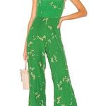 Faithfull the Brand Elsa Shoulder Tie Jumpsuit in Myrtille Green Floral Medium 6 Photo 0